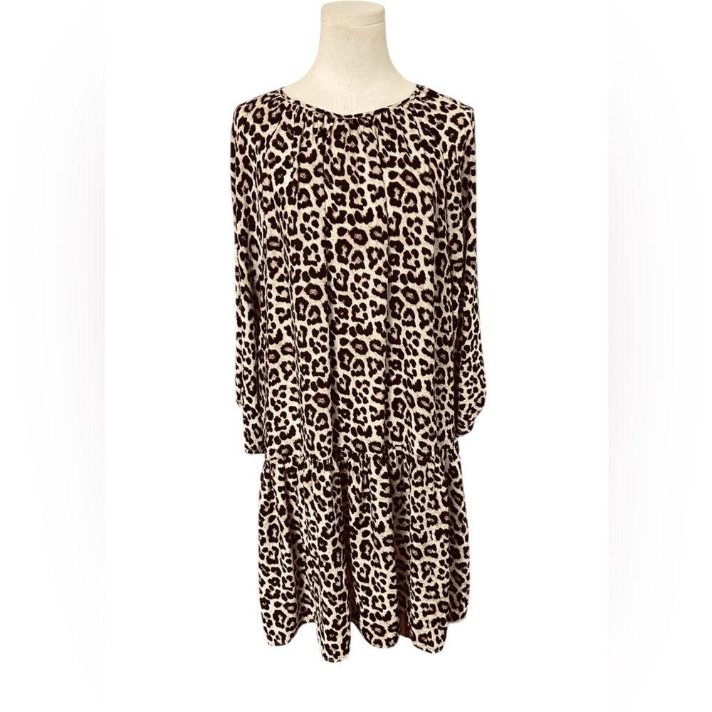HM Leopard Print Women’s size S Dress tan‎ & black  (E20)